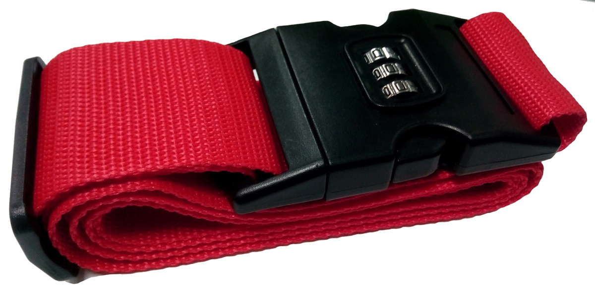 Ремінь для валізи з замком червоний, фото 1