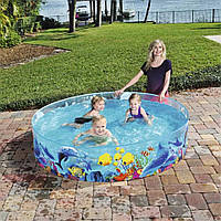 Детский каркасный бассейн Intex 58472 244х46, Наливной бассейн для дачи для детей малышей