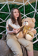 М'яка іграшка ведмедик Макс 95 см колір коричневий | Плюшевий ведмідь | Плюшевий ведмедик від виробника