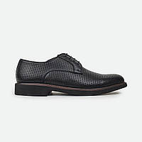 Класичні чоловічі чорні туфлі на шнурках перфорація Cosottinni 21592KN-06-716