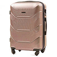 Валіза пластикова WINGS 147 середня золотисто-рожева