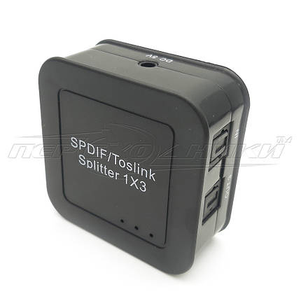 SPDIF/Toslink цифровий оптичний аудіо спліттер 1х3, фото 2