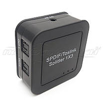 SPDIF/Toslink цифровий оптичний аудіо спліттер 1х3, фото 2