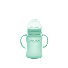 Поїльник скляний із силіконовим захистом Everyday Baby Бірюзовий (10307)