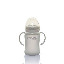 Поїльник скляний із силіконовим захистом Everyday Baby Світло-сірий (10311)