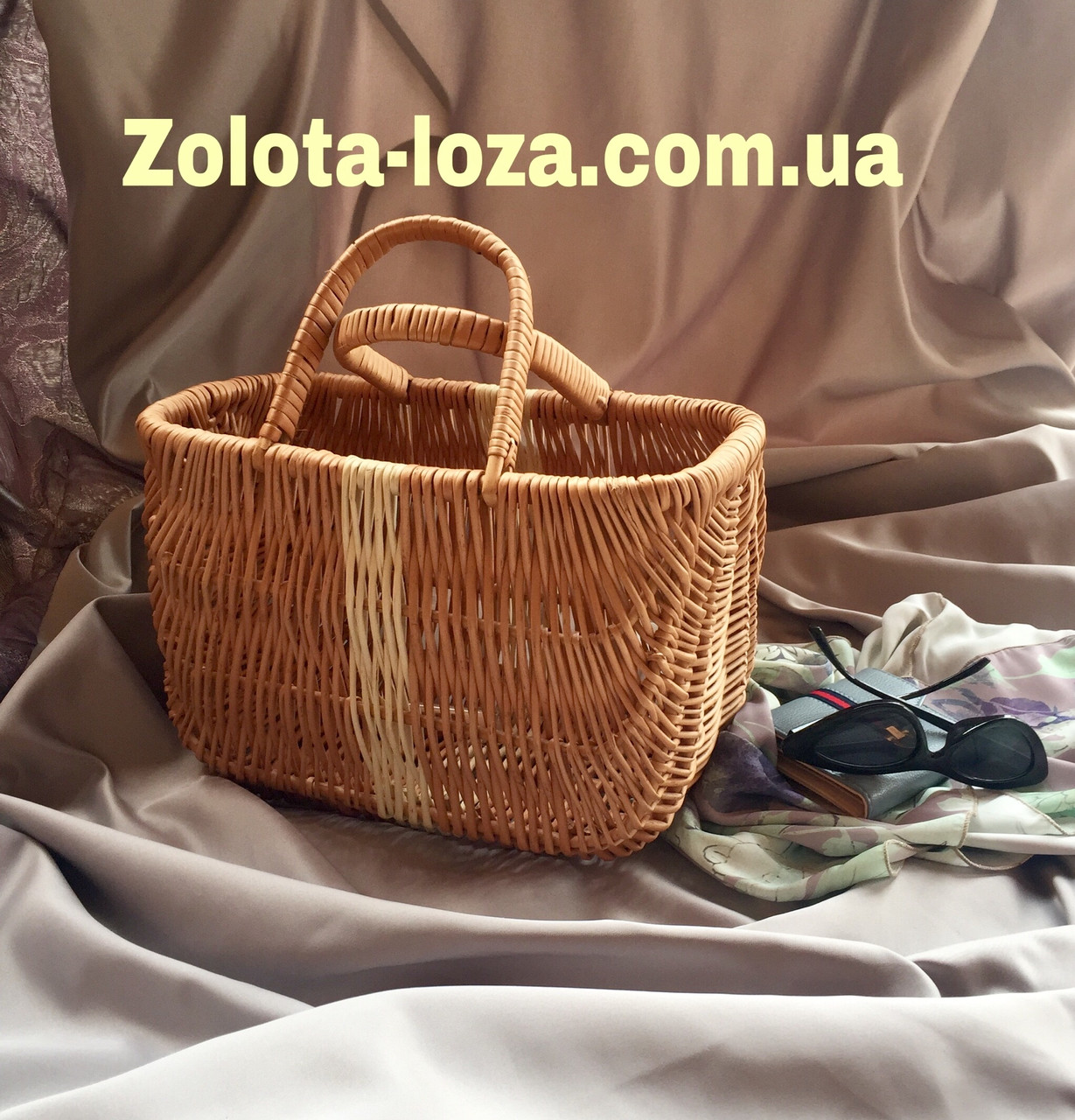 Сумка плетена з натуральної лози. 41х21х27. Арт: D3325
