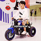 Дитячий триколісний електро мотоцикл на акумуляторі Tilly T-7236 для дітей 3-8 років синій, фото 2