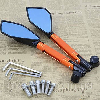 Дзеркала для мотоцикла Rizoma жовтогарячі, фото 1