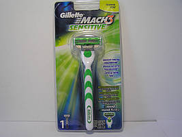 Станок для гоління чоловічий Gillette Mach 3 Sensitive (Жилет Станок + 1 касета)