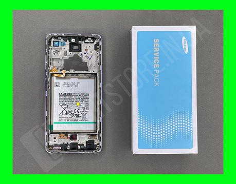 Дисплей Samsung A725 Violet A72 2021 (GH82-25460C) сервісний оригінал в зборі з рамкою, фото 2