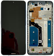 Дисплей модуль тачскрин Nokia 6.2/7.2 черный оригинал в рамке серебристого цвета Ice Silver