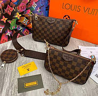 Модная женская коричневая сумка Louis Vuitton 3 в 1