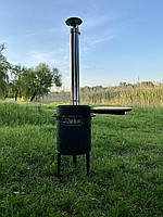 Піч-казан (пічка під казан) Дача FAMILY 04 ECO зі столиком і дошкою