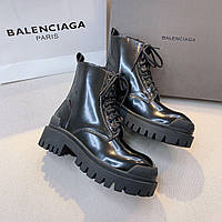 Ботинки женские Balenciaga Strike черные баленсиага страйк