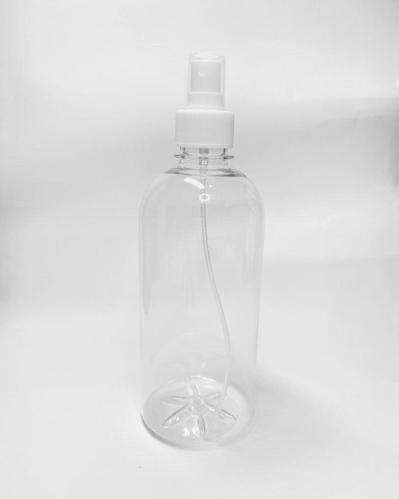 Порожній флакон 500 мл з розпилювачем - Флакони ПЕТ прозорий 500 мл з дозатором, фото 1