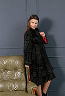 Пальто з чорної каракульчі SWAKARA шикарна якість нова колекція Італія