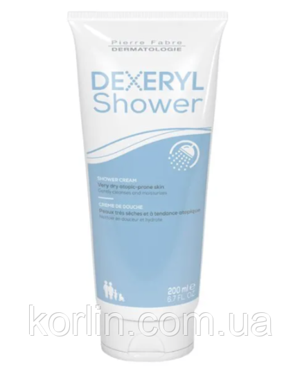 Dexeryl Shower Крем Для Душу Для Дуже Сухої Атопічної Шкіри Для Дітей і Дорослих 200 мл Доставка з ЄС
