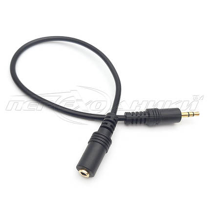 Аудіокабель подовжувач AUX 3.5 mm jack, 0.3 м, фото 1
