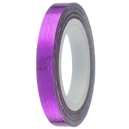 Стрічка-скотч для декору 6 мм, Т1 зигзаги фіолет, фото 1