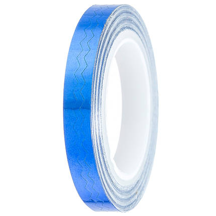 Стрічка-скотч для декору 6 мм, Т8 зигзаги синій, фото 1