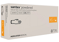 Перчатки Santex латексные опудренные (50 пар уп) XS (5-6)