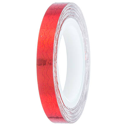 Стрічка-скотч для декору 6 мм, Т9 зигзаги червоний, фото 1