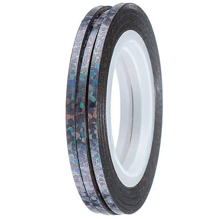 Стрічка-скотч для декору 2 мм, Т49 чорний голограма, фото 1