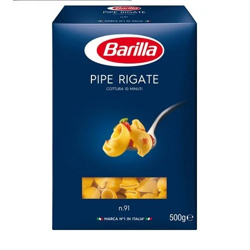 Макарони Barilla Pipe Rigate n.91 великі макарони 500 г Італія