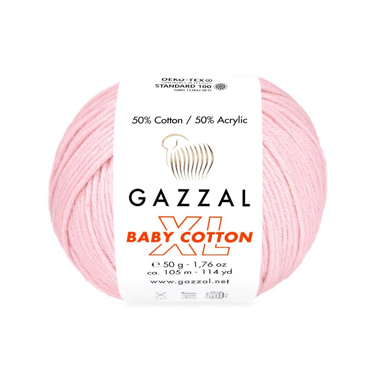 Пряжа Baby Cotton XL 3411 нежно-розовый - фото 2 - id-p466567639