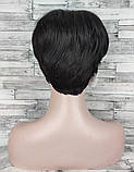 Перука чорна коротка стрижка жіноча чоловіча для жінок і чоловіків, фото 2
