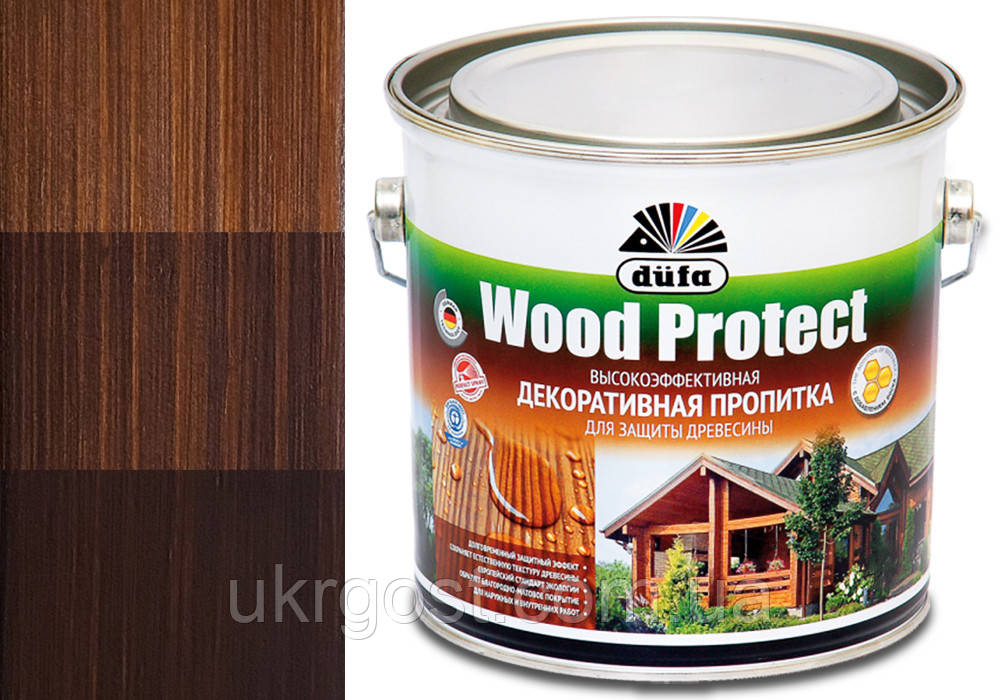 Пропитка декоративная для дерева с воском Dufa Wood Protect Орех шелковистый глянец 2,5 л - фото 1 - id-p353123105