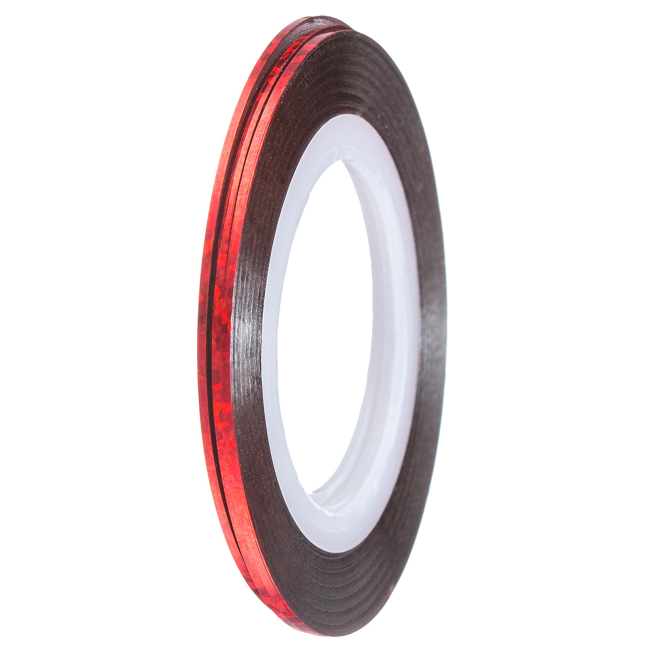 Стрічка-скотч для декору 1 мм, Т18 червоний голограма