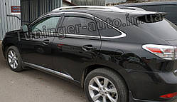 Дефлектори вікон із хром молдингом, Вітровики Lexus RX 2009-2014 (HIC)