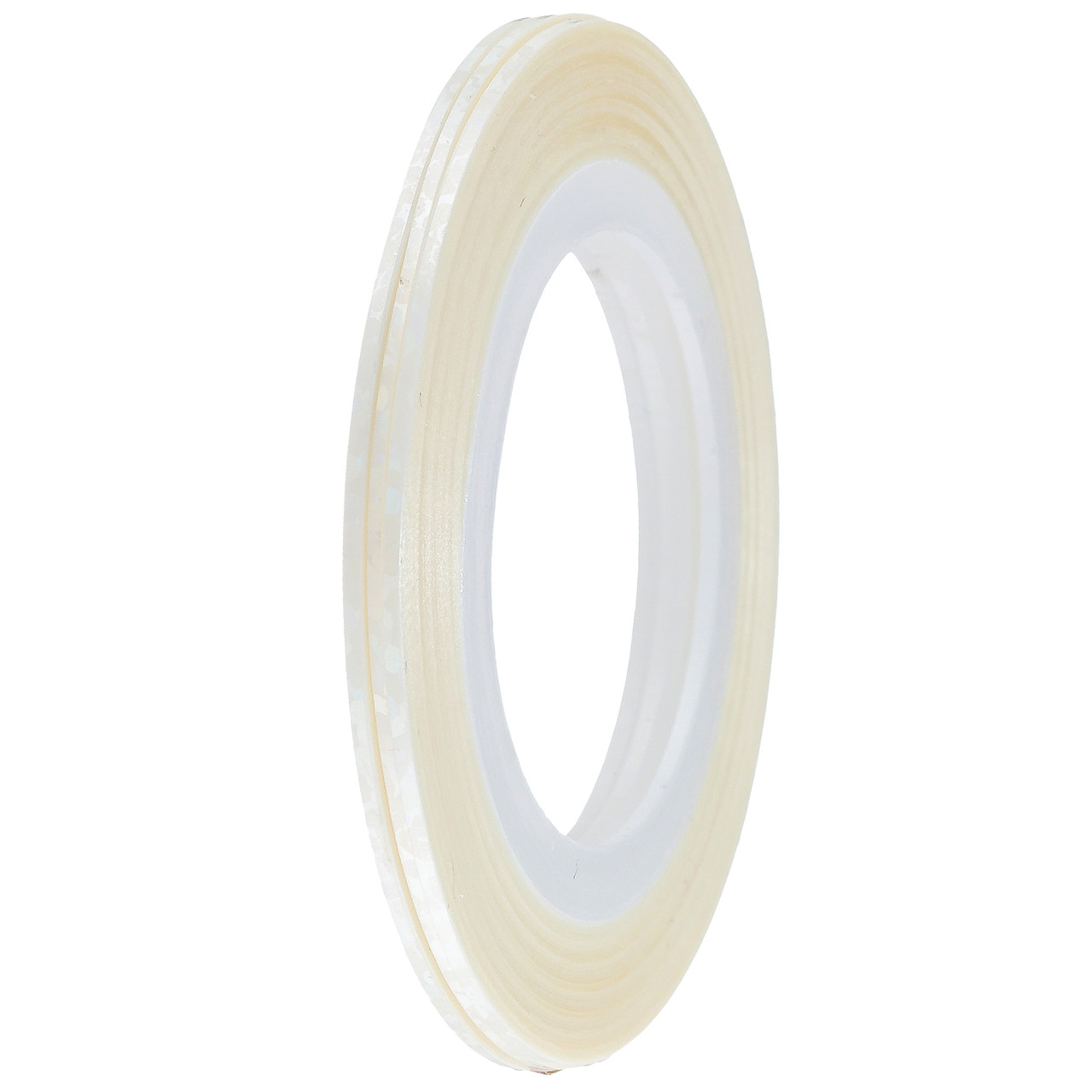 Стрічка-скотч для декору 1 мм, Т89 білий голограма