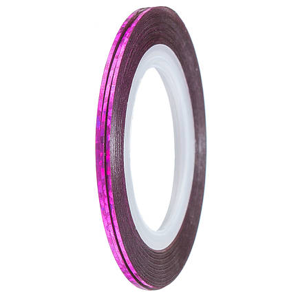 Стрічка-скотч для декору 1 мм, Т24 фуксія голограма, фото 1