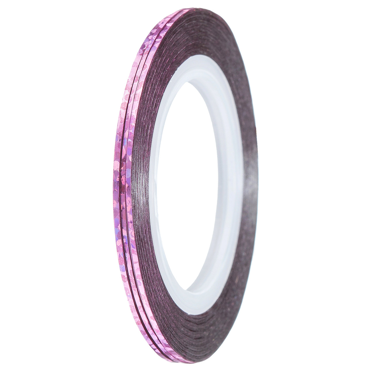 Стрічка-скотч для декору 1 мм, Т85 блідо-рожевий голограма