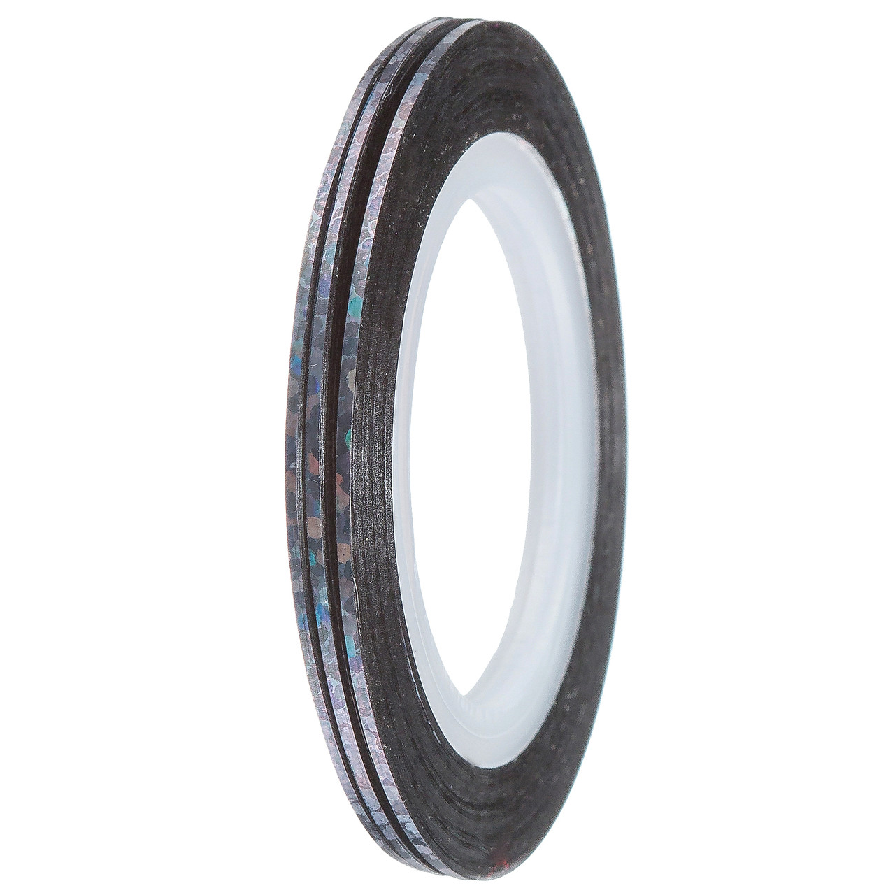 Стрічка-скотч для декору 1 мм, Т30 чорна голограма