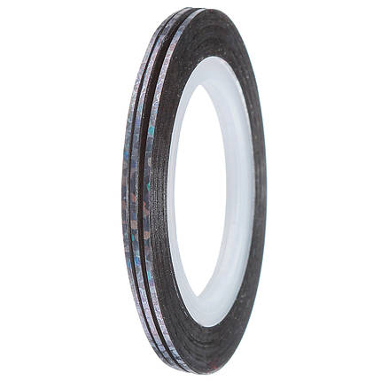 Стрічка-скотч для декору 1 мм, Т30 чорна голограма, фото 1