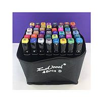 Набір маркерів скетч для малювання Touch Cool 48 шт. двосторонні фломастери для скетчингу