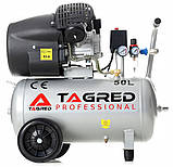 Потужний компресор двопоршневий оливний TAGRED 50 л! 354 л/хв — 2.23 кВт — 8 атм, фото 3
