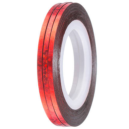 Стрічка-скотч для декору 2 мм, Т46 червоний голограма, фото 1