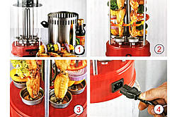 Електро-Шашличниця LIVSTAR, шашличниця електрична для дому з 6 шампурів, що обертаються.