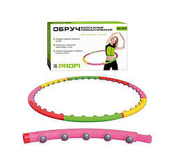 Розбірний масажний обруч гімнастичний M 0251 хула-хуп profi, мультитренажер для фітнесу, тренажер живота
