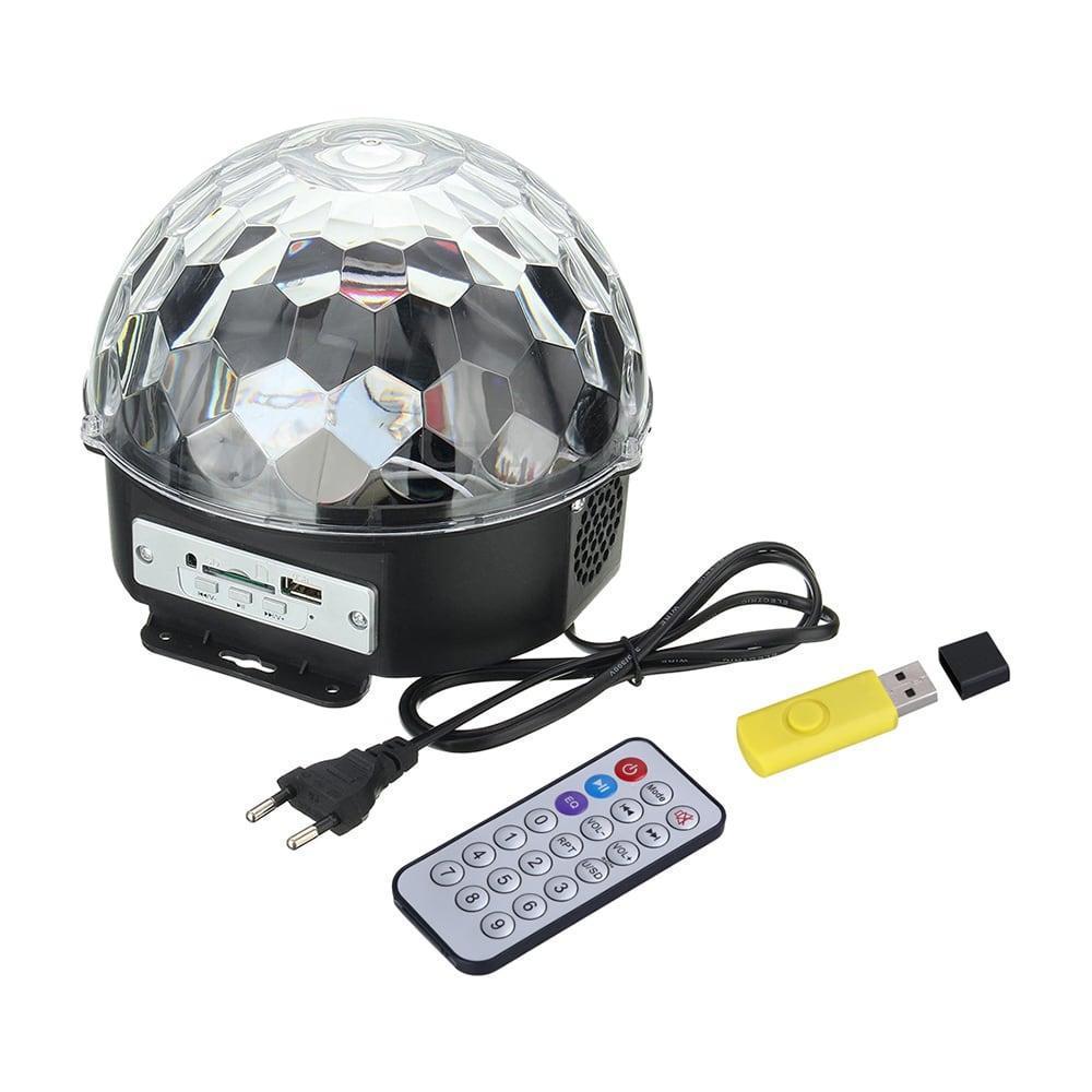 MP3 Диско-куля проектор LED Crystal Magic Ball Light колонка БЕЗ БЛЮТУЗ, Світлодіодна куля