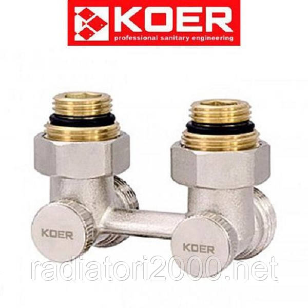 Вузол нижнього під'єднання радіатора кутовий 3/4 * 1/2 (Бінокль)