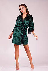 Халат з рідкісного турецького мармурового велюру з мереживом