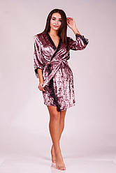 Халат з рідкісного турецького мармурового велюру з мереживом