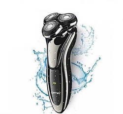 Електробритва роторна акумуляторна Gemei на 3 леза, з плаваючими трьома головками та ножами, вологостійка