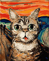 Картини за номерами 40х50 див. Кіт у стилі Ван Гога Художник Айя Трієр (Q-2194)