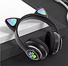 Бездротові Bluetooth-навушники з вушками Cat Ear VZV-23M з LED підсвічуванням (Чорний), фото 2